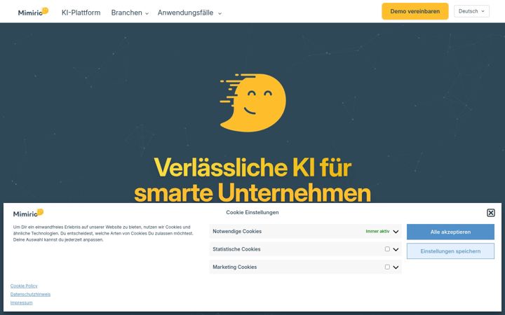 Screenshot of mimirio.com
