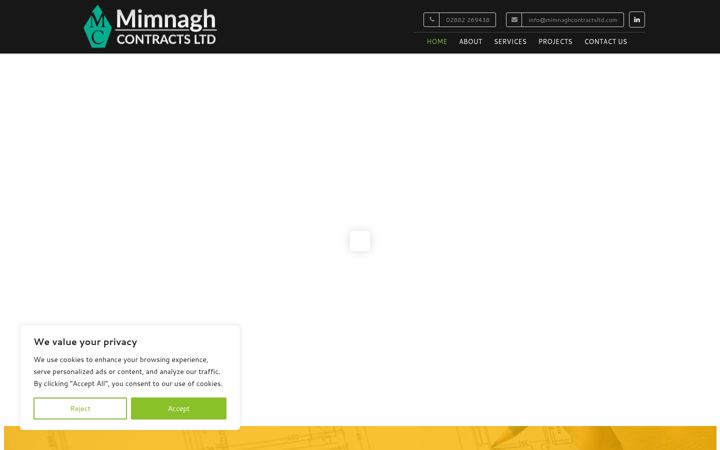 Screenshot of mimnaghcontractsltd.com