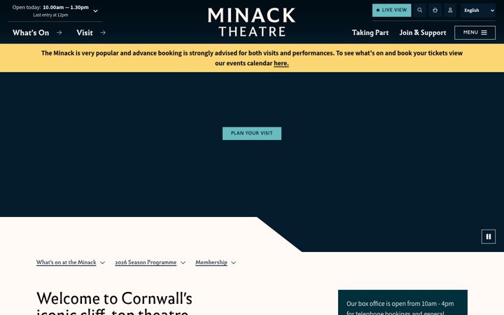 Screenshot of minack.com