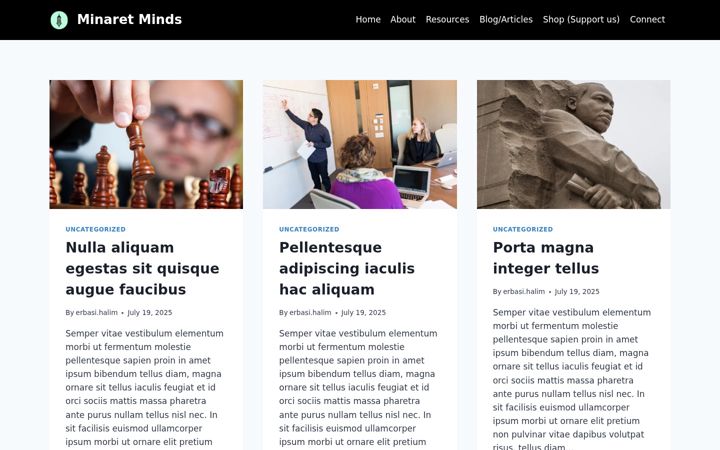 Screenshot of minaretminds.com