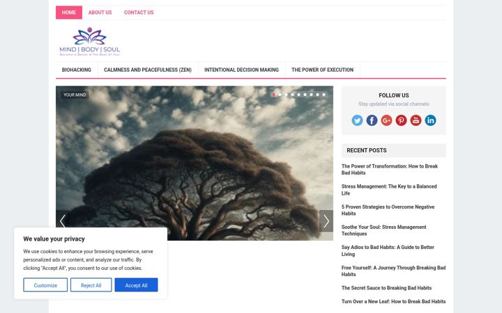 Screenshot of mindbody-and-soul.com