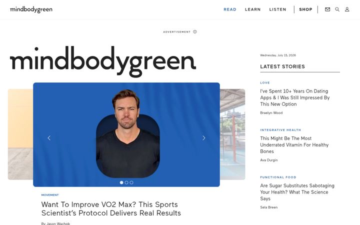 Screenshot ta' mindbodygreen.com