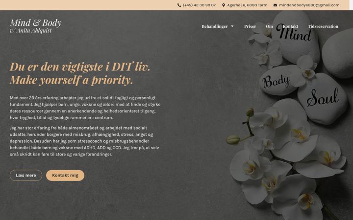 Screenshot of mindbodysds.dk