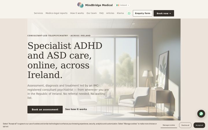 Screenshot of mindbridgemedical.com