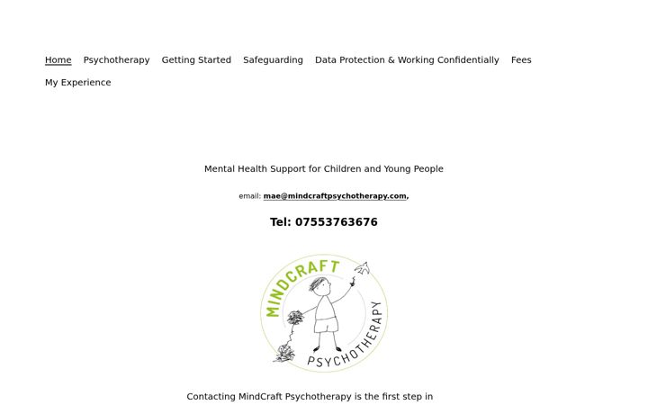 Screenshot of mindcraftpsychotherapy.com