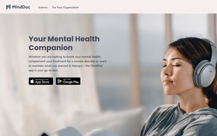 Screenshot of minddoc.com