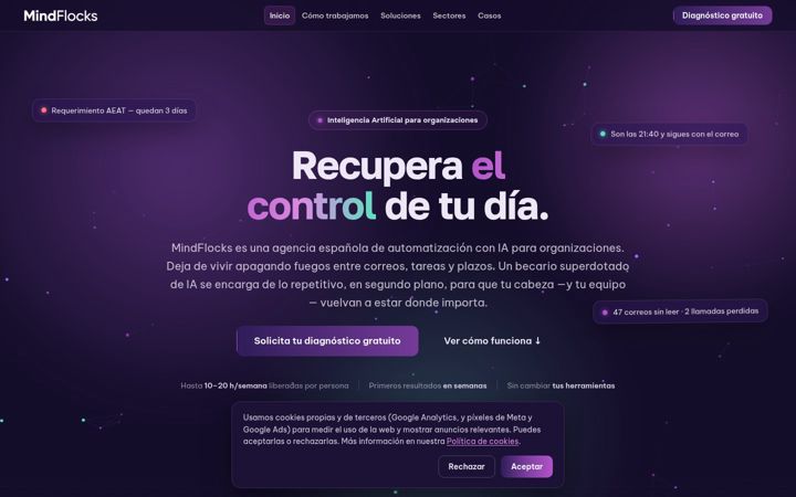 Screenshot of mindflocks.com
