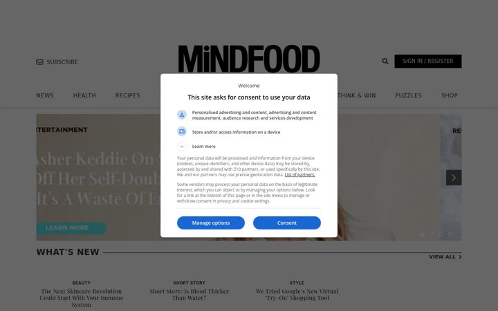 Screenshot of mindfood.com