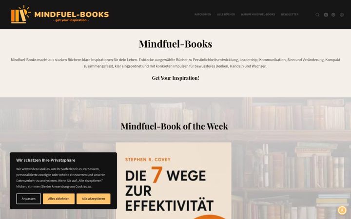 Screenshot of mindfuel-books.com