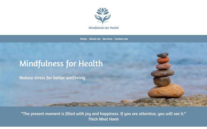 Screenshot ta' mindfulnessforhealth.org.uk