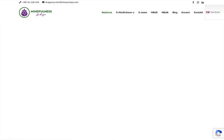 Screenshot of mindfulnesssrbija.com