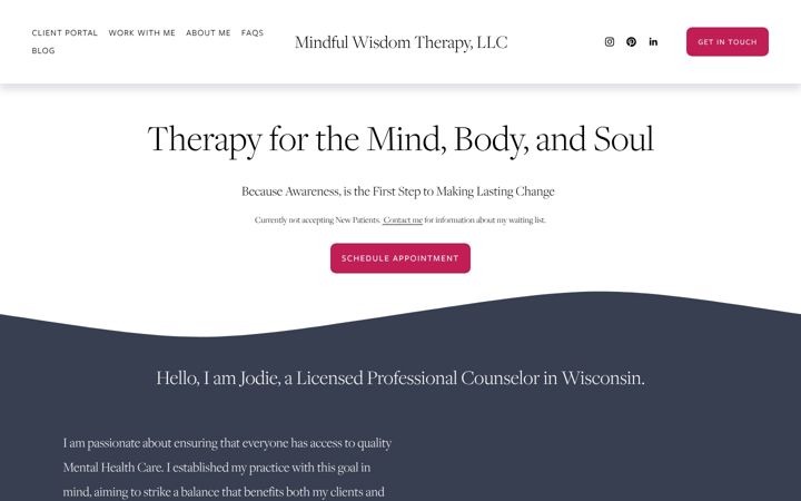 Screenshot of mindfulwisdomllc.com