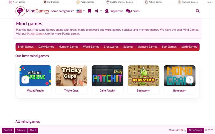Screenshot of mindgames.com