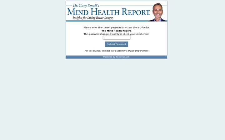 Screenshot of mindhealthreport.com