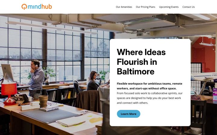 Screenshot of mindhubcoworking.com