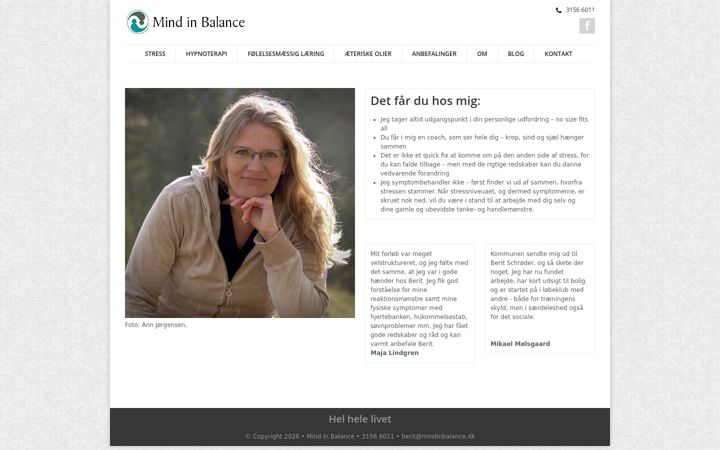 Screenshot von mindinbalance.dk
