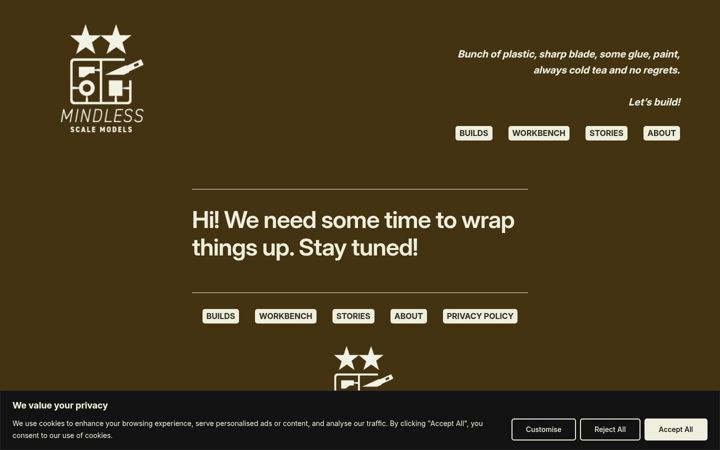 Screenshot of mindlessscalemodels.com