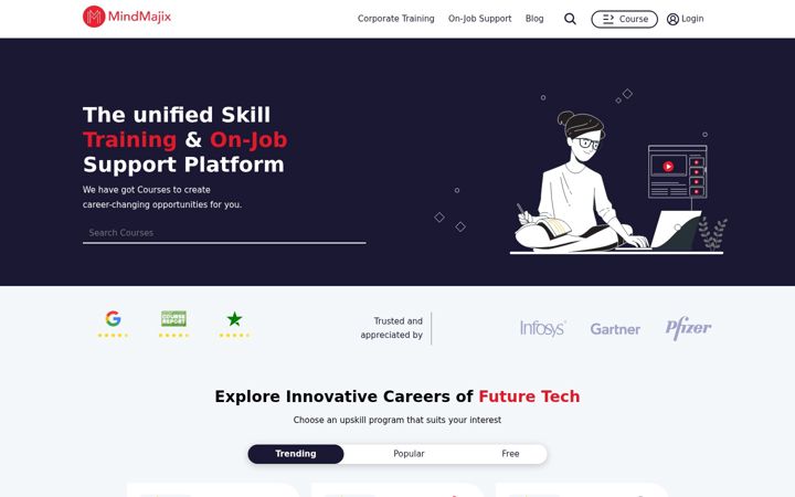 Screenshot of mindmajix.com