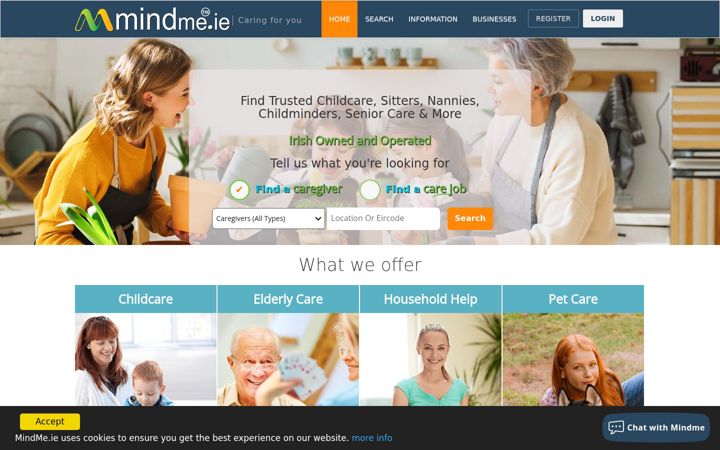 Screenshot of mindme.ie