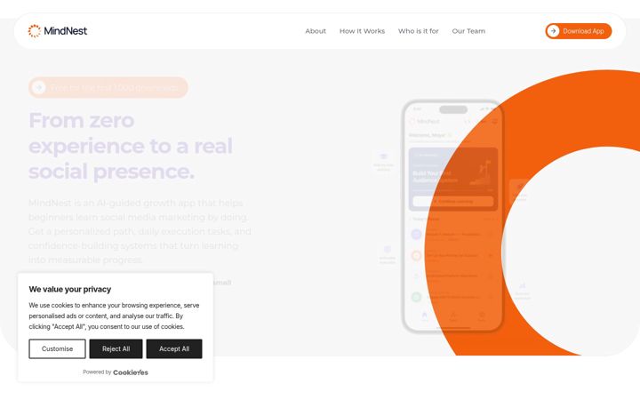Screenshot of mindnestai.com