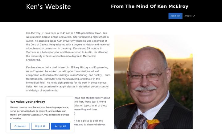Screenshot of mindofmcelroy.com