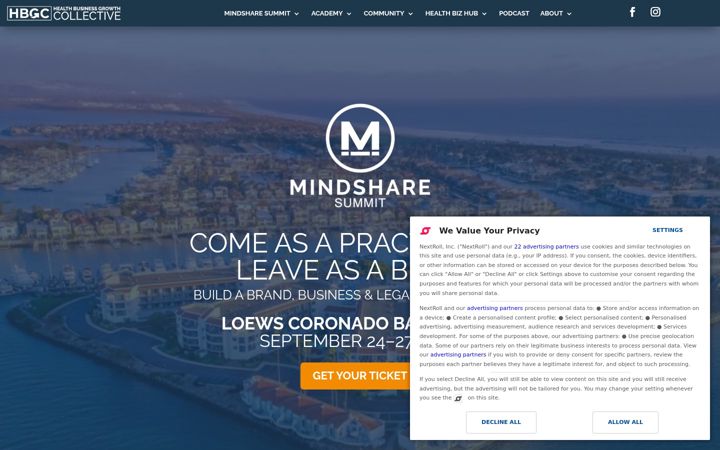Screenshot of mindshare365.com