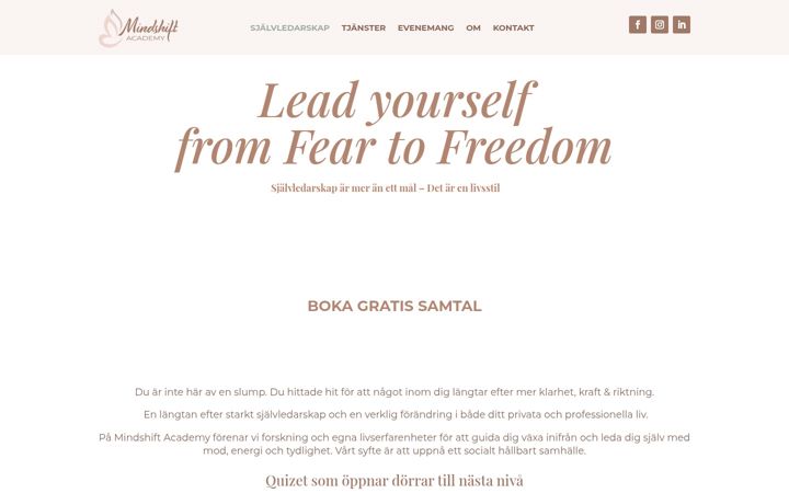 Screenshot of mindshiftacademy.se