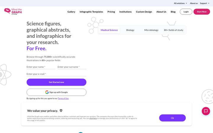 Screenshot of mindthegraph.com