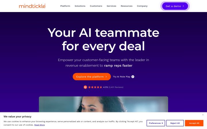 Screenshot of mindtickle.com