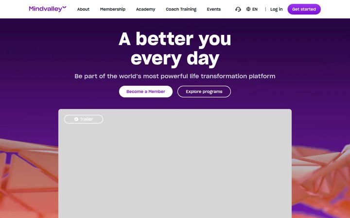 Skjermbilde av mindvalley.com