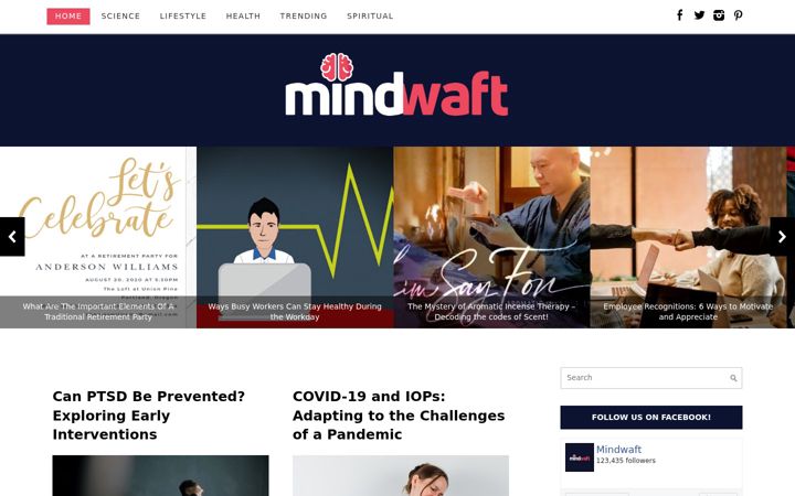Screenshot of mindwaft.com
