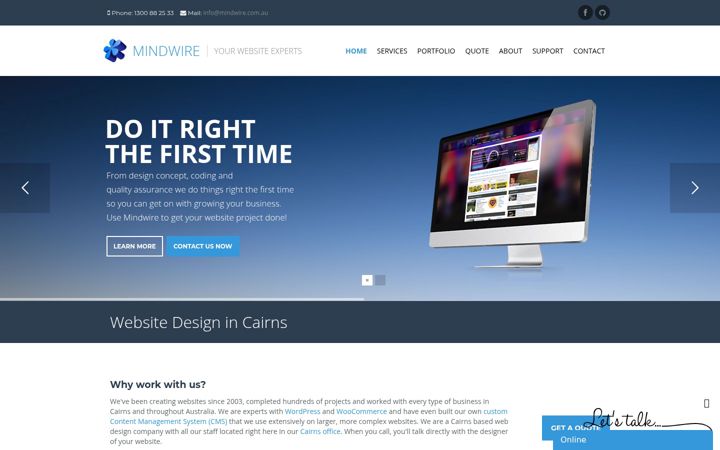 Screenshot of mindwire.com.au