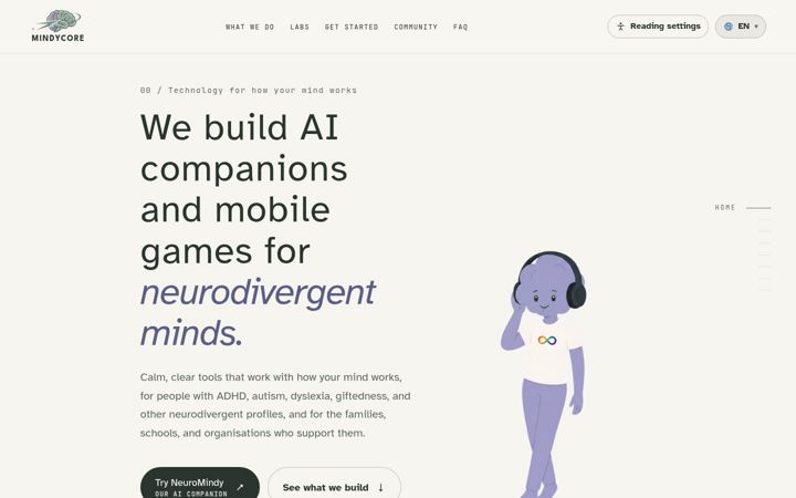 Screenshot of mindycore.com