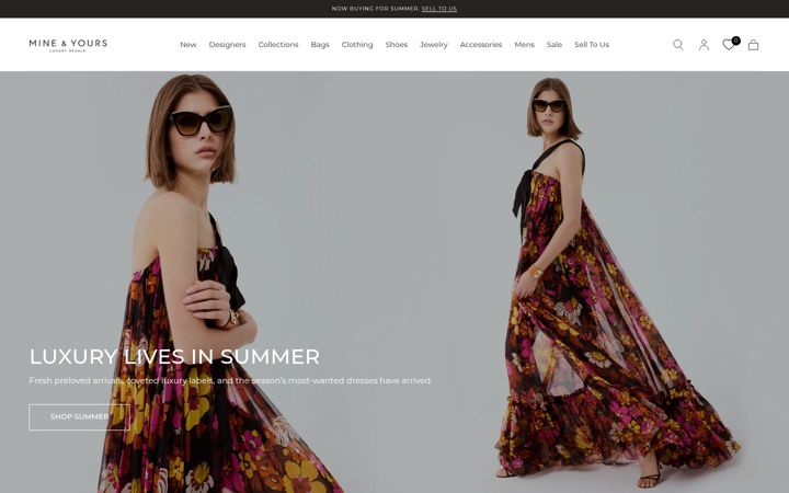 Screenshot of mineandyours.com