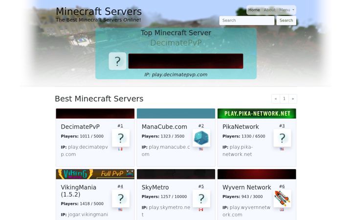 Screenshot of minecraft-servers-list.com