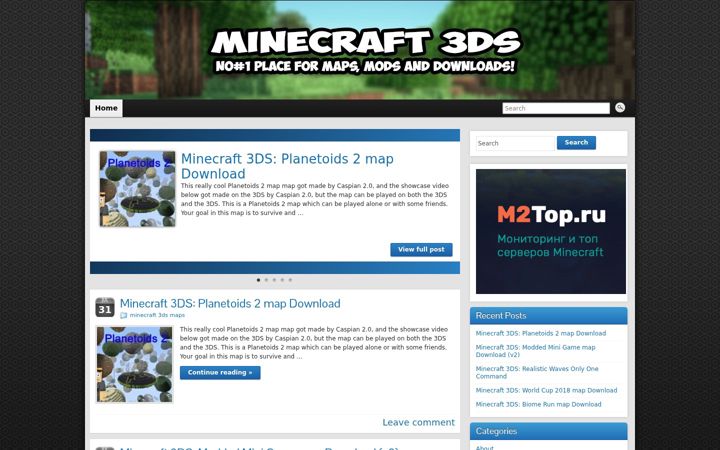 Screenshot of minecraft3ds.com