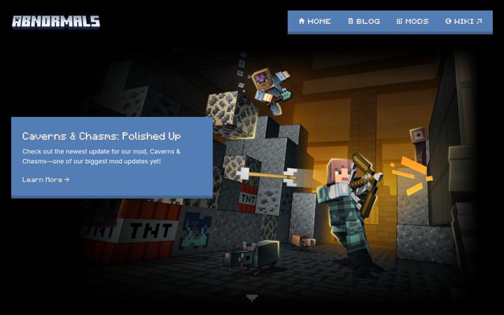Screenshot of minecraftabnormals.com