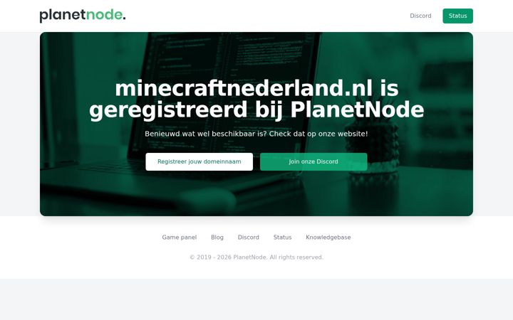Screenshot of minecraftnederland.nl