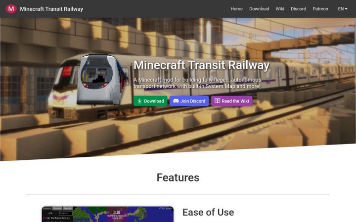 Screenshot of minecrafttransitrailway.com
