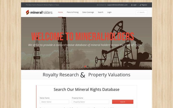 Screenshot of mineralholders.com