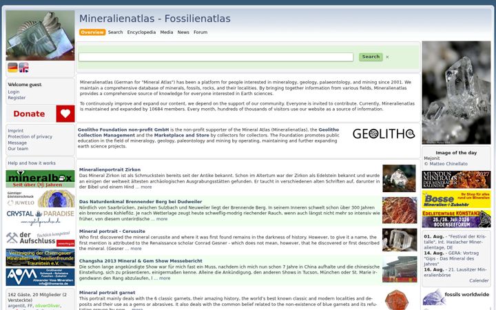 Screenshot of mineralienatlas.de