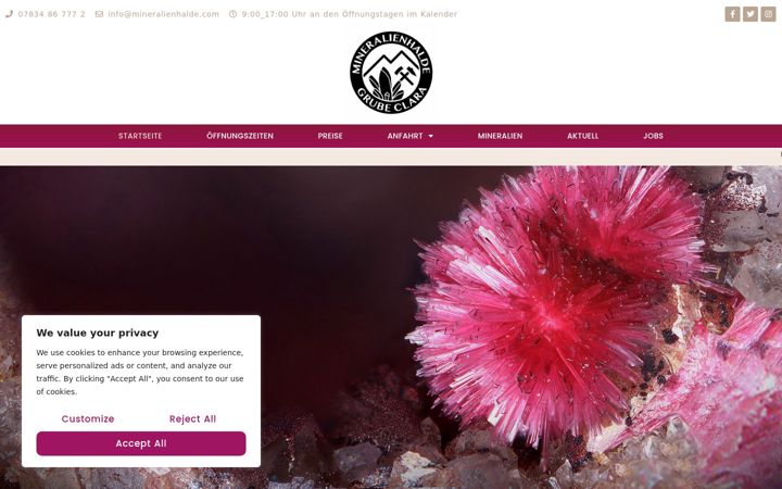Screenshot of mineralienhalde.com