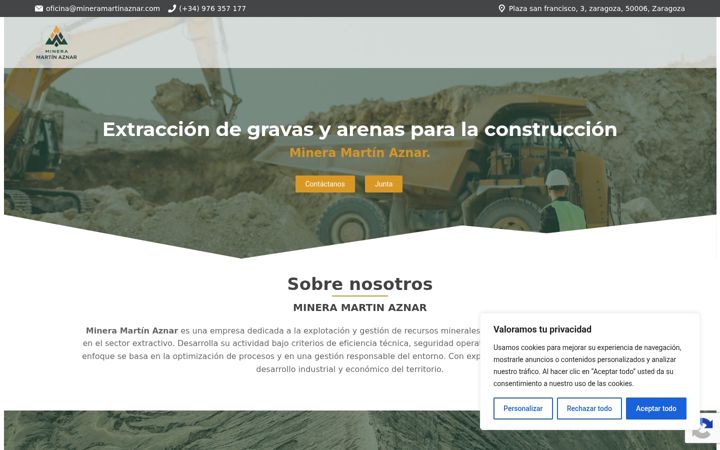 Screenshot of mineramartinaznar.com