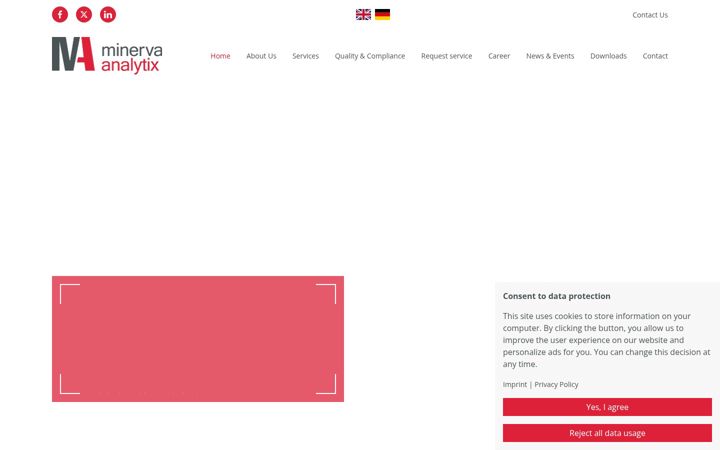 Screenshot of minerva-analytix.com