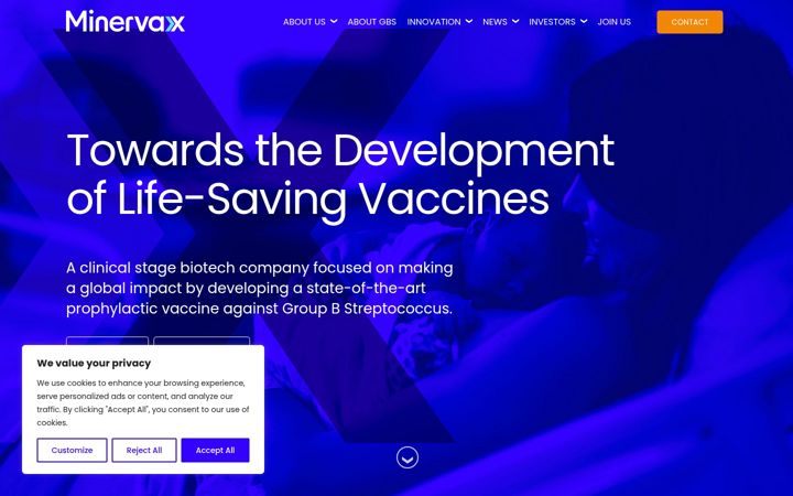 Screenshot of minervax.com