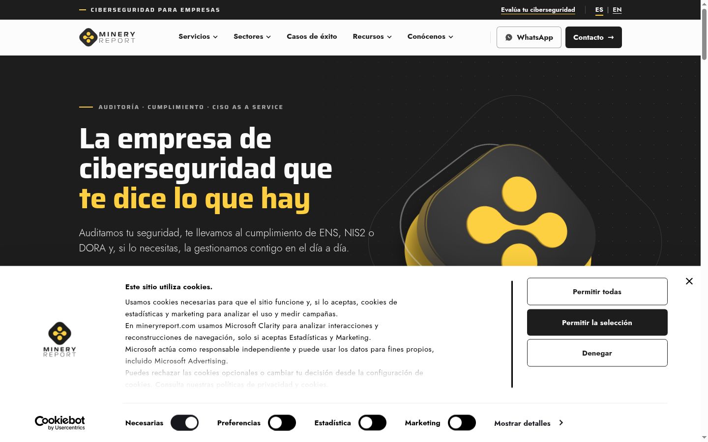 Screenshot of the consent banner shown before any interaction