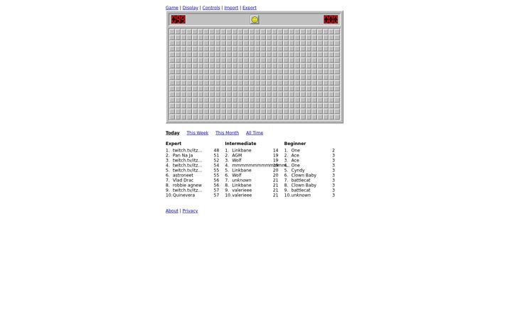 Screenshot of minesweeperonline.com