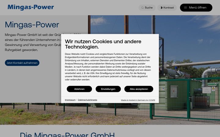 Screenshot of mingas-power.com