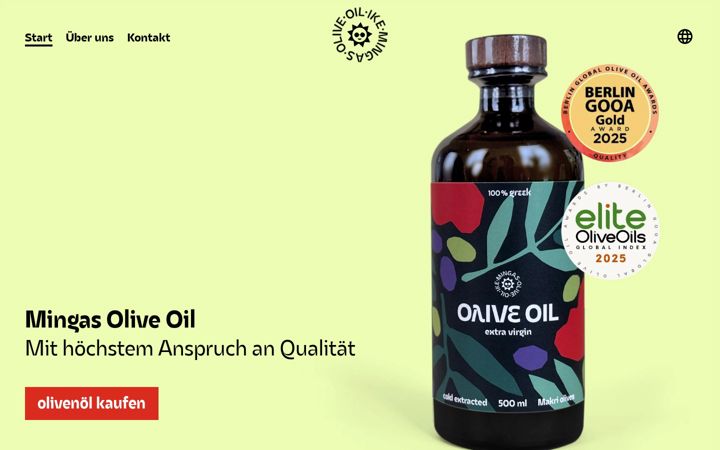 Screenshot of mingasoliveoil.com