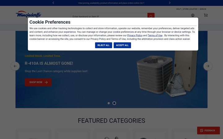 Screenshot of mingledorffs.com